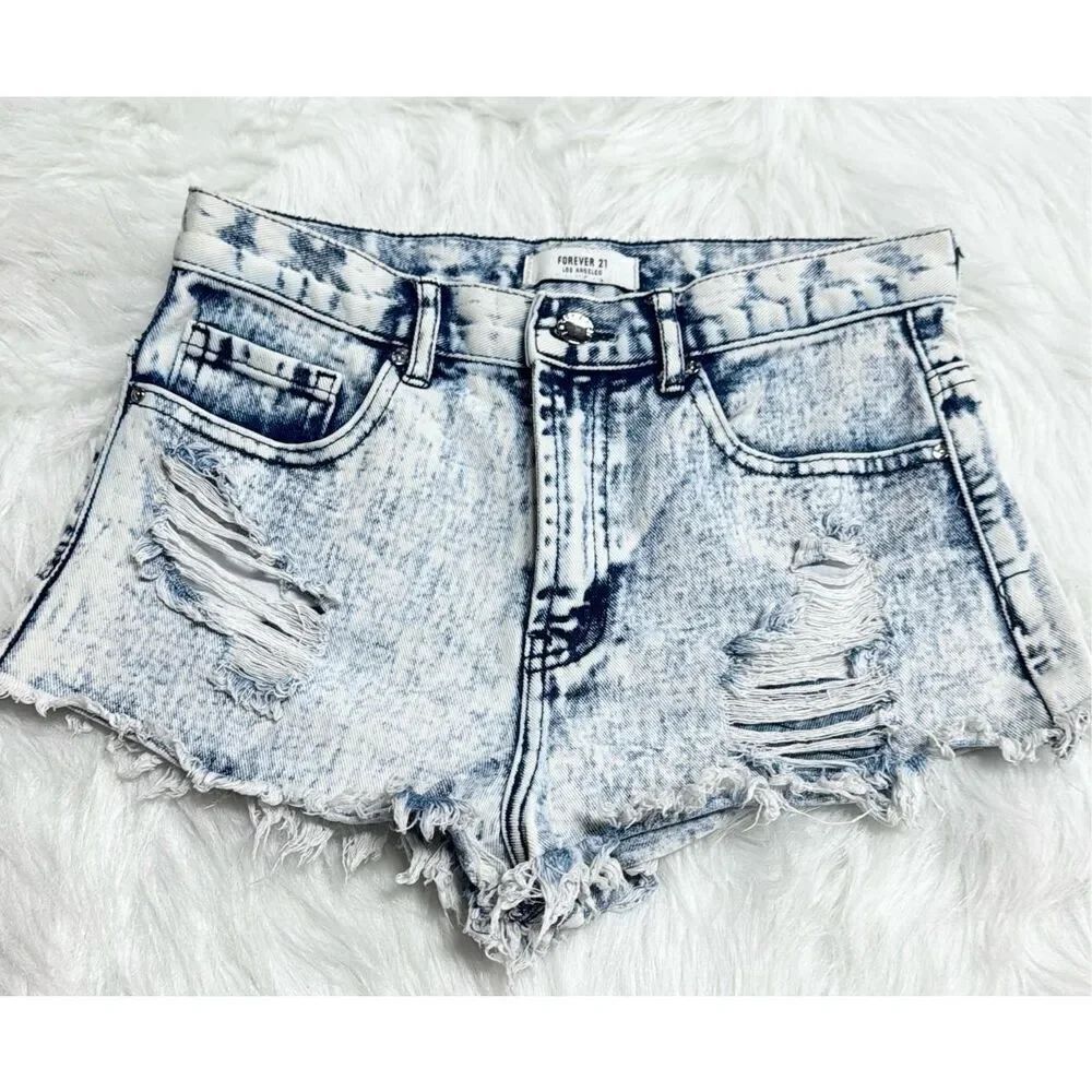 Forever 21 Women’s Distressed Cutoff Denim Shorts Size 26
